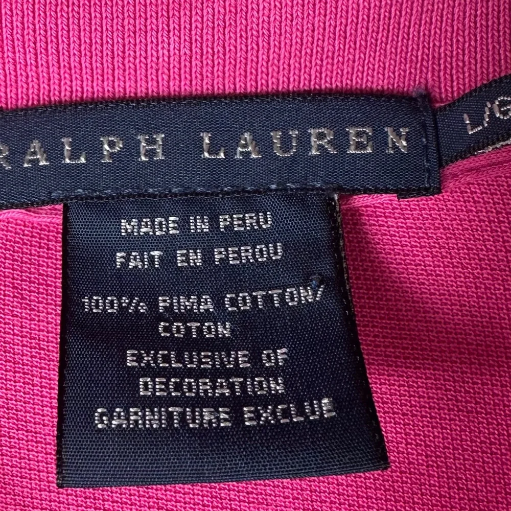 Ralph Lauren Polo Shirt Dress Sz Large 12 14 Hot Pink Flare Swing Tennis Sporty - Picture 5 of 5